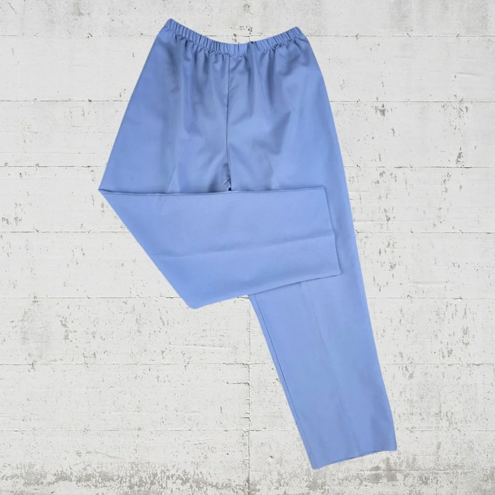 80s Vintage Willow Ridge Periwinkle Blue Retro Top Pants Set USA Made Size 14P